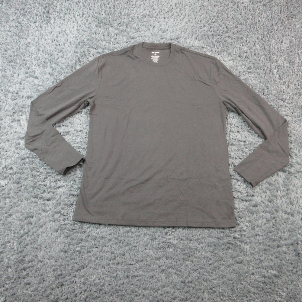 True Classic Shirt Mens L Gray Long Sleeve Crew Neck Tagless Jersey NWOT